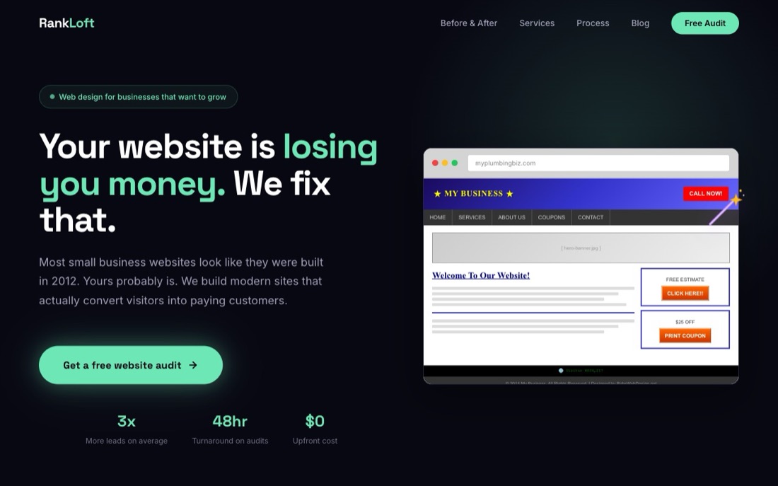 The pitch — your website is losing you money